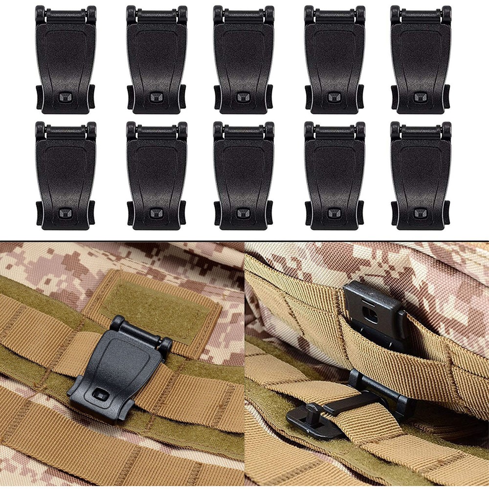 Multipurpose Backpack Molle Tool Clip Strap Tool Web Dominator Buckle 10/20pcs