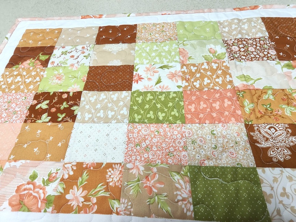 Harvest Autumn Second Spring Cinnamon & Cream Fall Handmade Small Table Quilt