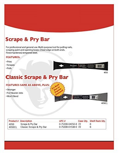 Scrape & Pry Bar Multi-purpose for pulling nails, scraping paint and opening box