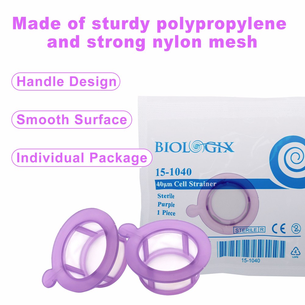 50Pcs Cell Strainers, 40/70/100μm, Individual Package