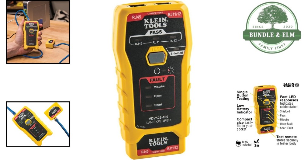 Pocket-Sized Network Cable Tester with Secure Remote Storage and Battery Power