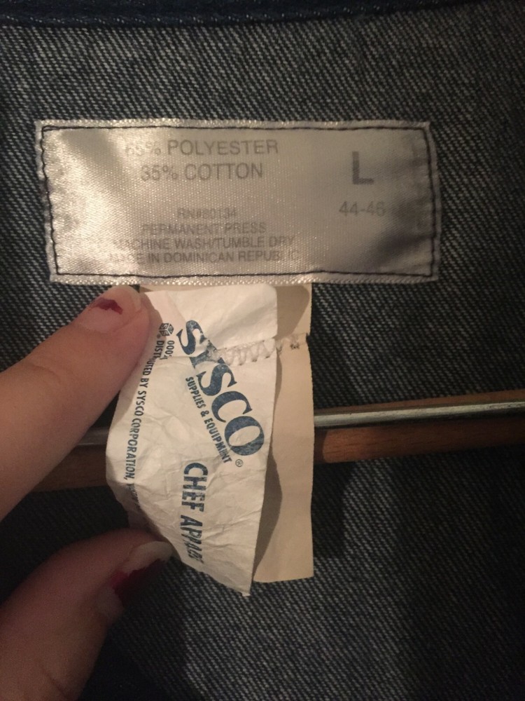 SYSCO CHEF COAT COTTON & POLYESTER LARGE 44-46