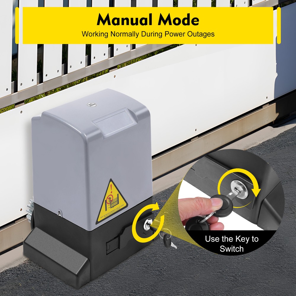 1800kg Automatic Sliding Gate Opener Rack Driven W/ 2 Remotes & Complete Kit