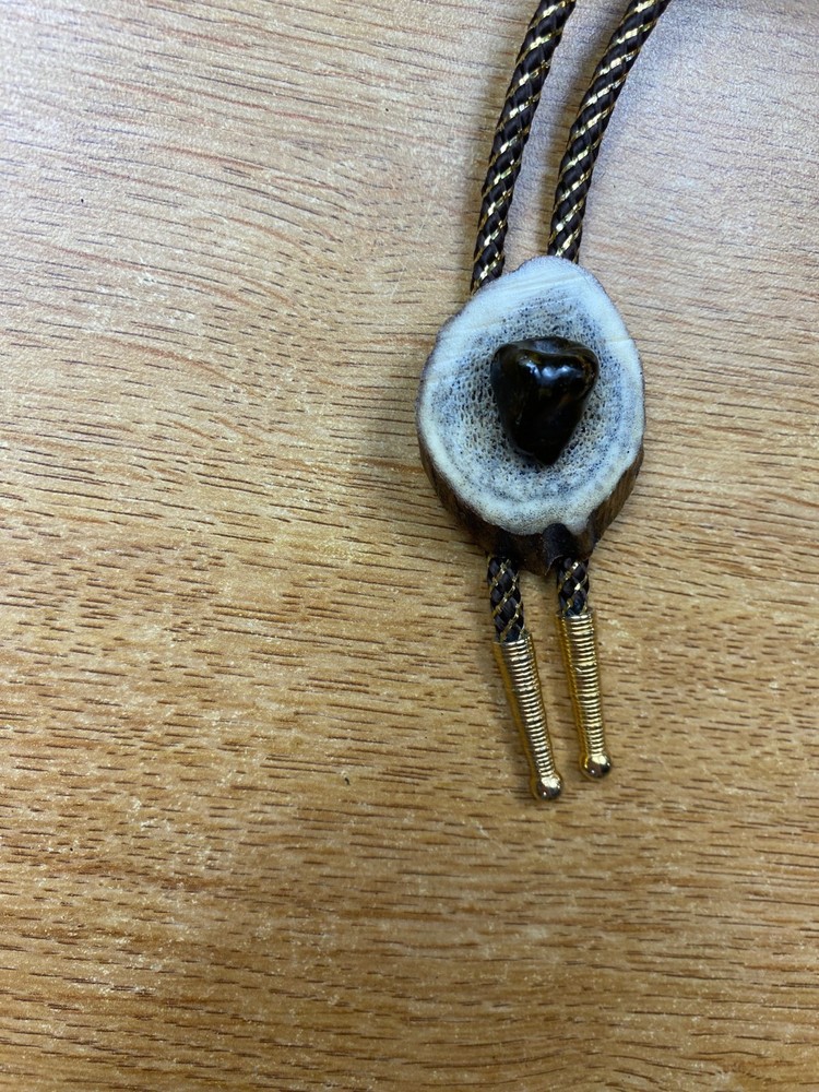 Antler and Stone Bolo Tie