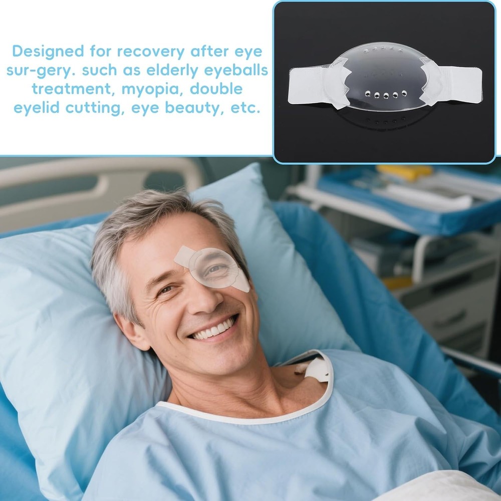 6 Pcs Eye Shield After Cataract Surgery Plastic Clear Eyes Patch Self-Adhesive
