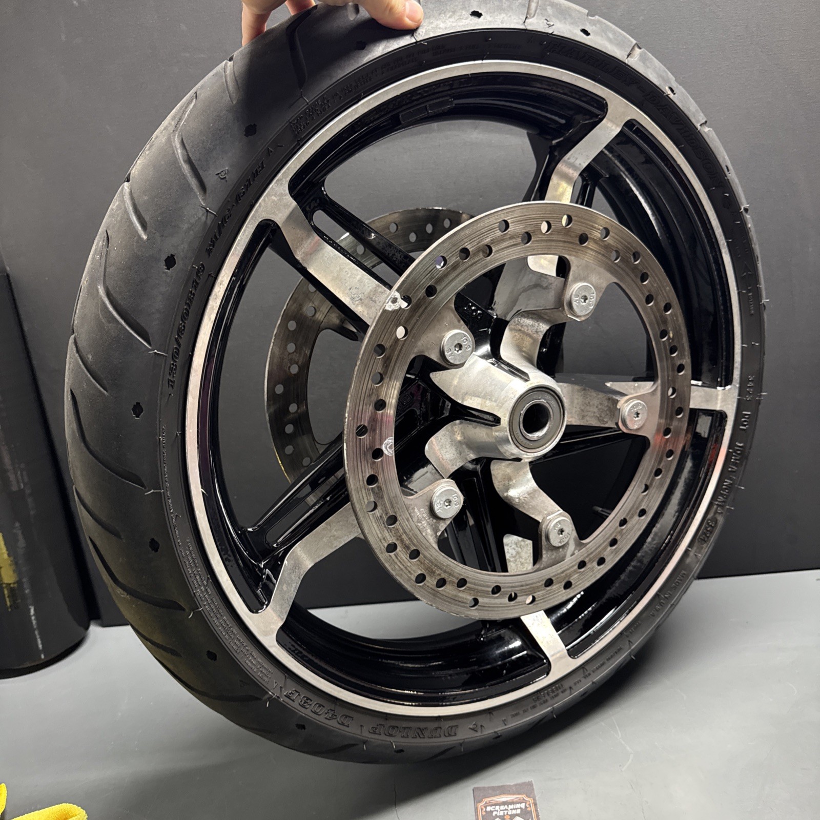 HARLEY TOURING HELIX 19x3.5 FRONT WHEEL ROTORS TIRE 43300926 41500158A 43100045