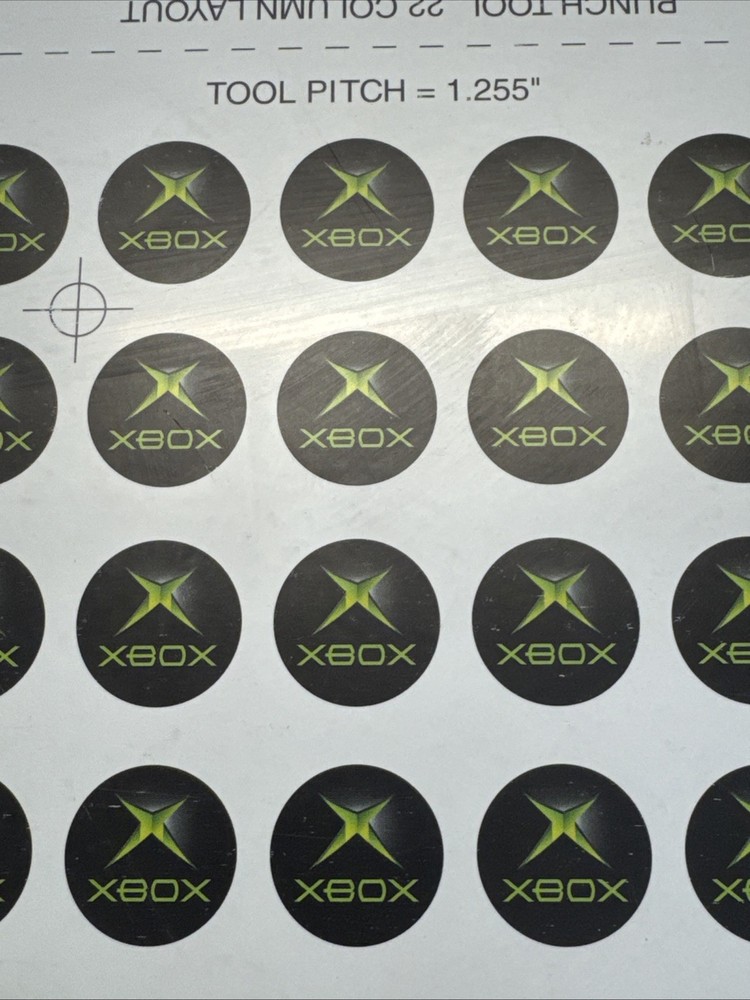 2002 Microsoft XBOX Sheet Of 264 Controller 1” Original Decals 1.5 Version 17018