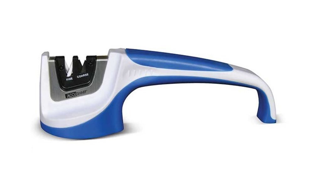 AccuSharp Pull-Through Knife Sharpener, Fine & Coarse, White/Blue #036C