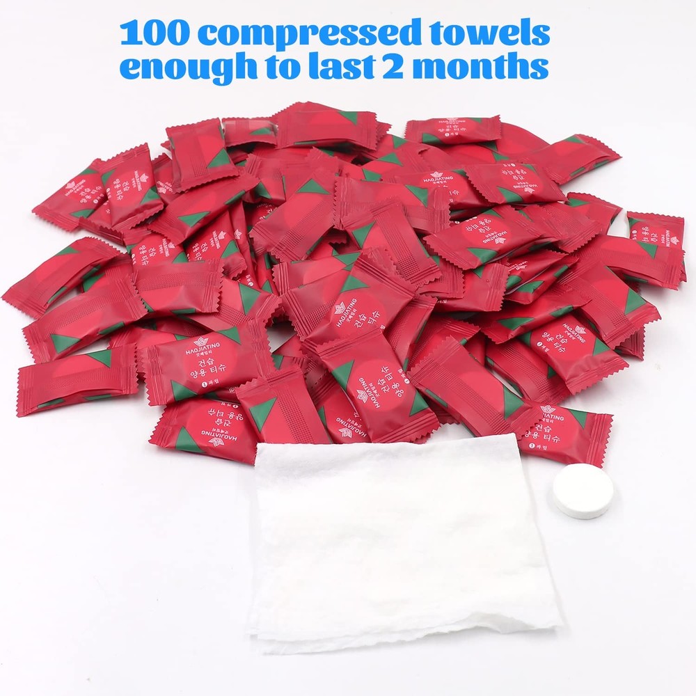 100 Pcs Mini Compressed Towels, Disposable Face Compressed Towel, Compressed Han
