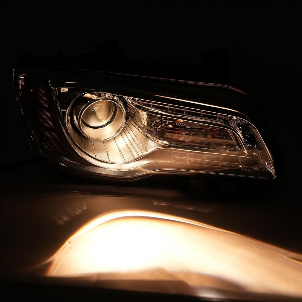 Halogen Headlight Assembly Compatible with 2011-2023 Chrysler 300 DRL Chrome....