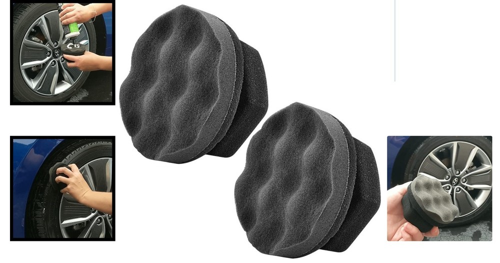 2 Pack Large Tire Dressing Applicator with Wave Pattern for Even Application