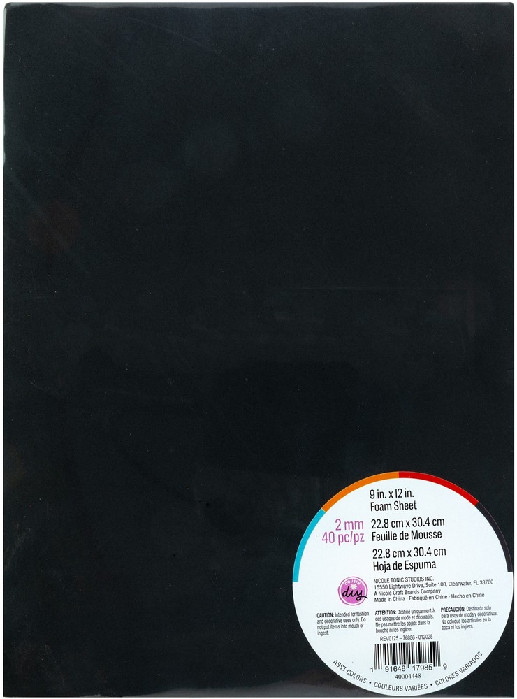 CousinDIY Foam Sheet 9"X12" 2mm 40/Pkg-Assorted Colors