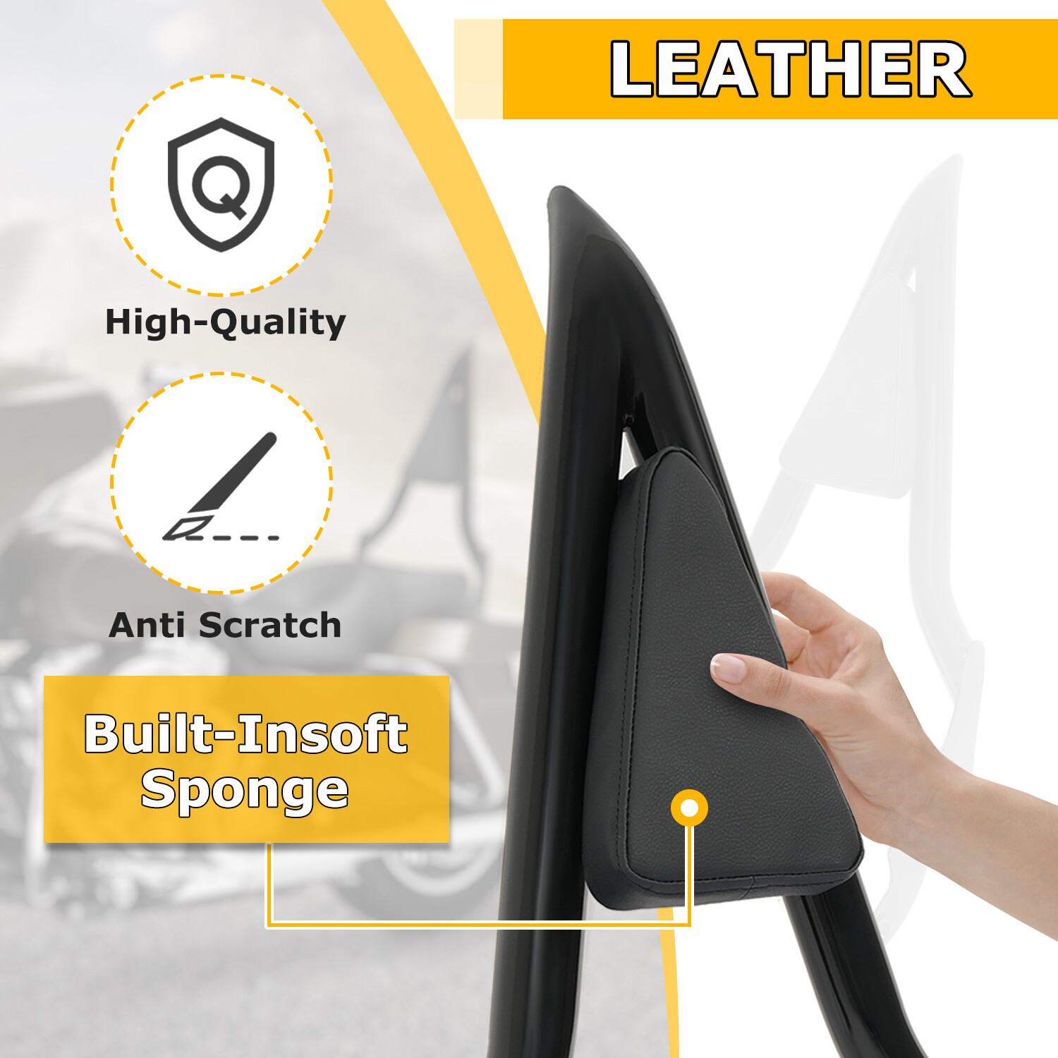 28" Passenger Backrest Sissy Bar For Harley Touring Electra Glide 2009 -2024