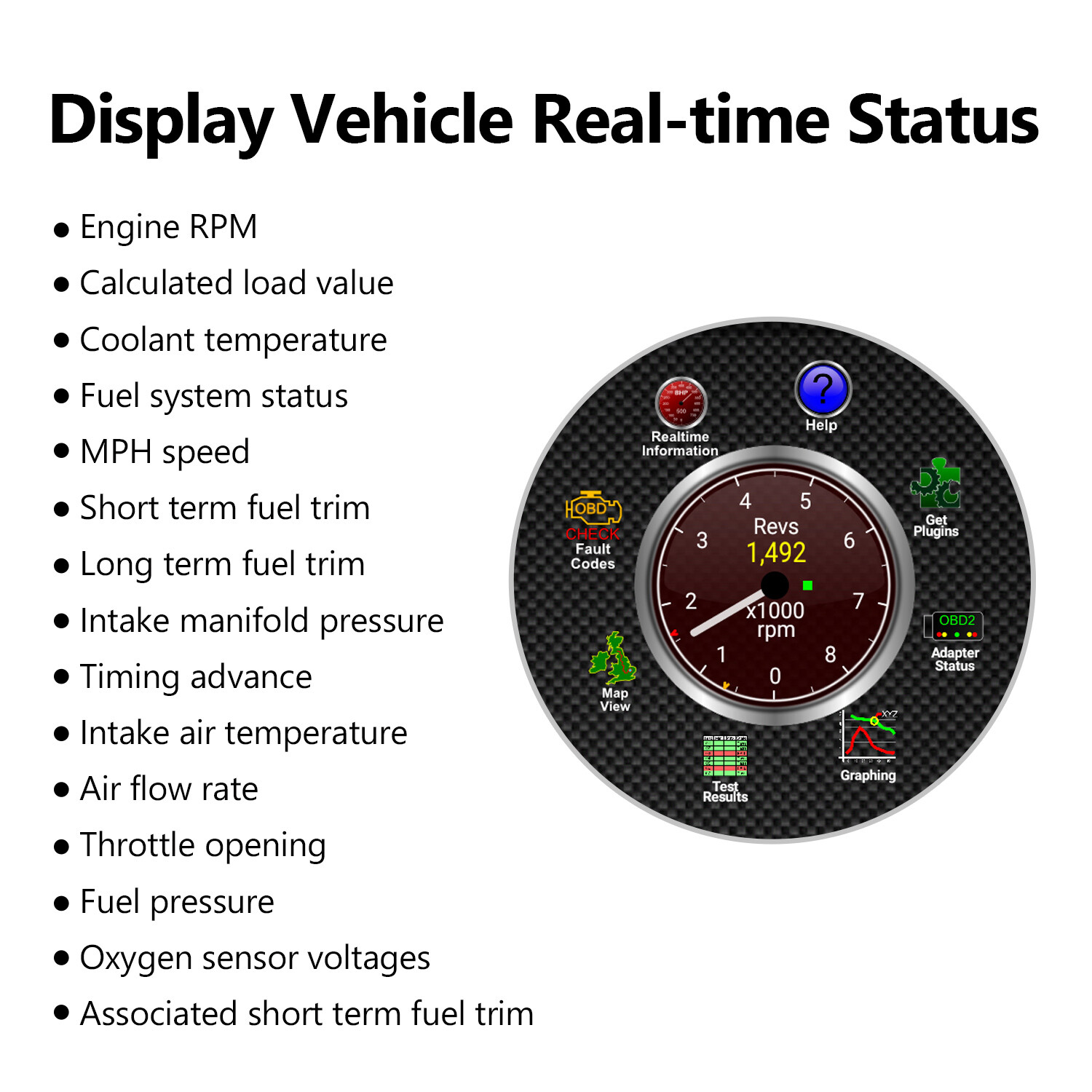 Eonon V0056 ELM327 Car Bluetooth OBD2 for Android Stereo Radio Head Unit GPS Nav