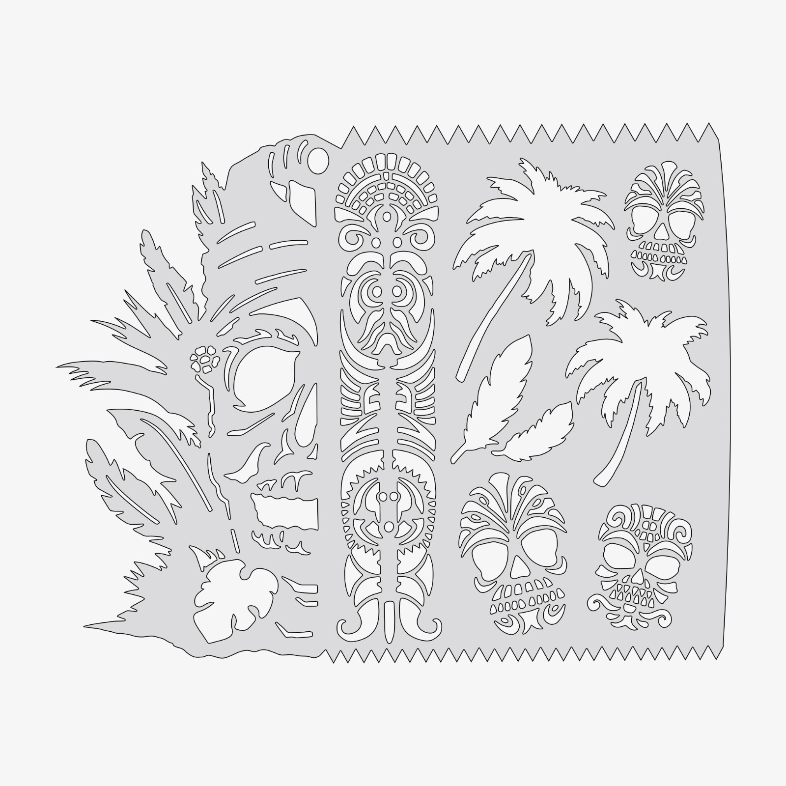 Tiki Maker #2 - Reusable Airbrush Stencil Template