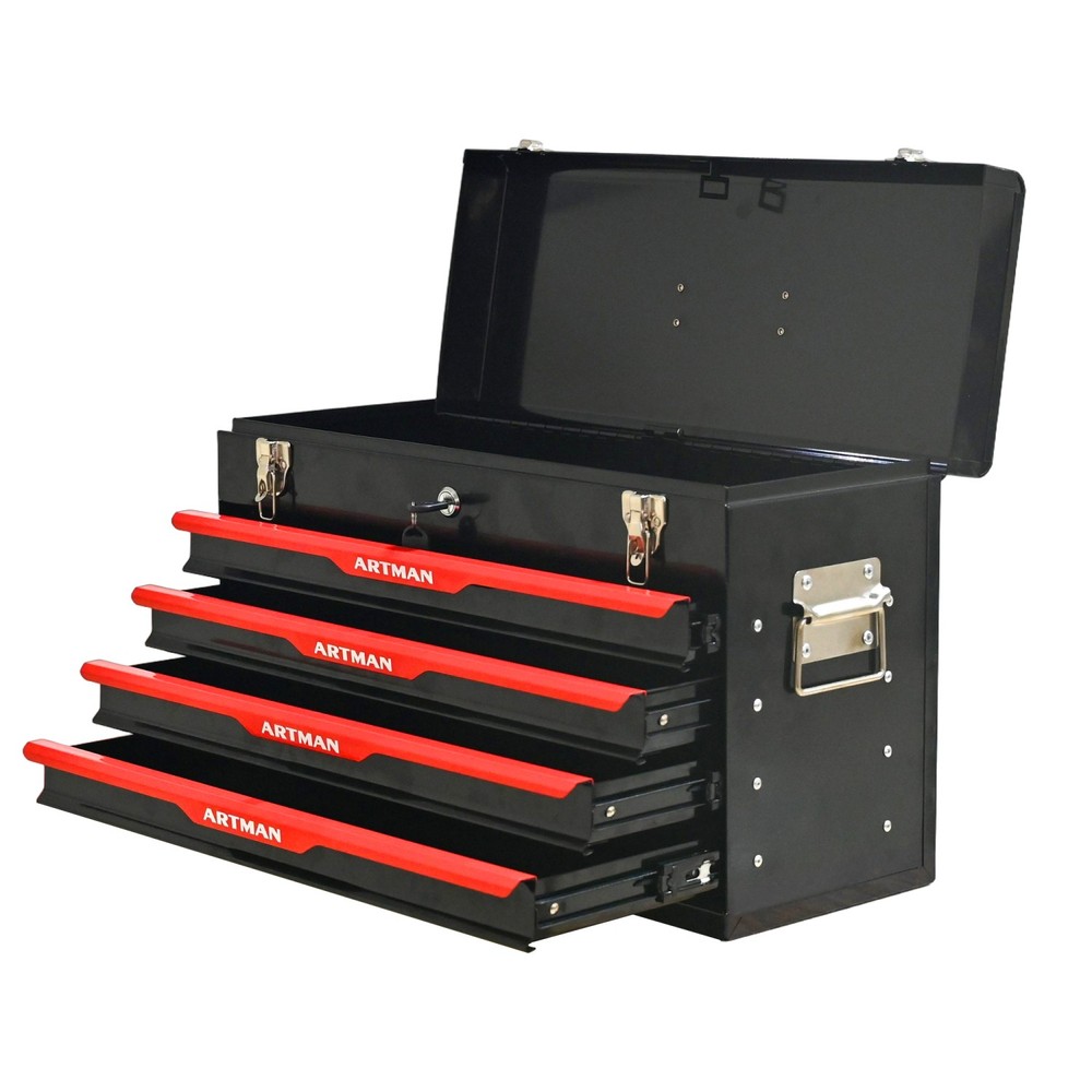 20" Portable Tool Box,4 Drawers Tool Storage Box Organizer Tool Storage Cabinet