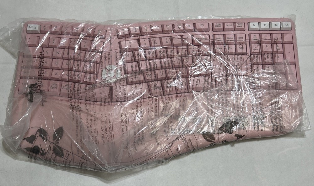 Meetion Ergonomic Wireless Keyboard Pink