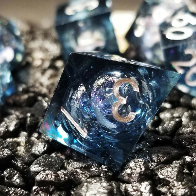 Sage's Winter Souls Liquid Core Sharp Edge Resin Dice Set
