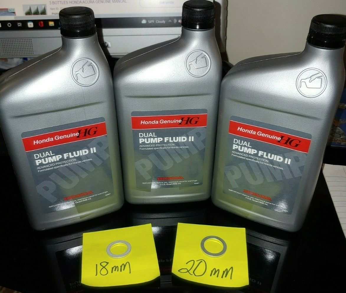 3 QTS HONDA GENUINE OEM DUAL PUMP II FLUID w/WASHERS DPSF II NEW 08200-9007