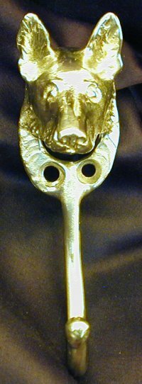 GERMAN SHEPHERD, GSD J Hook, Robe Hook, Coat Hook, Leash Hook Bronze