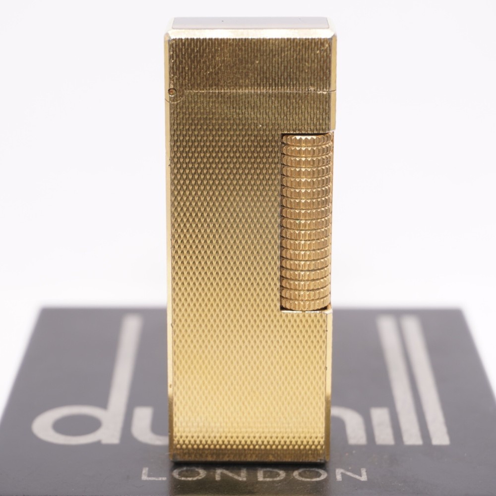 Dunhill Lighter Brown Shell gold Barry Pattern_Ultrasonically cleaned_Working