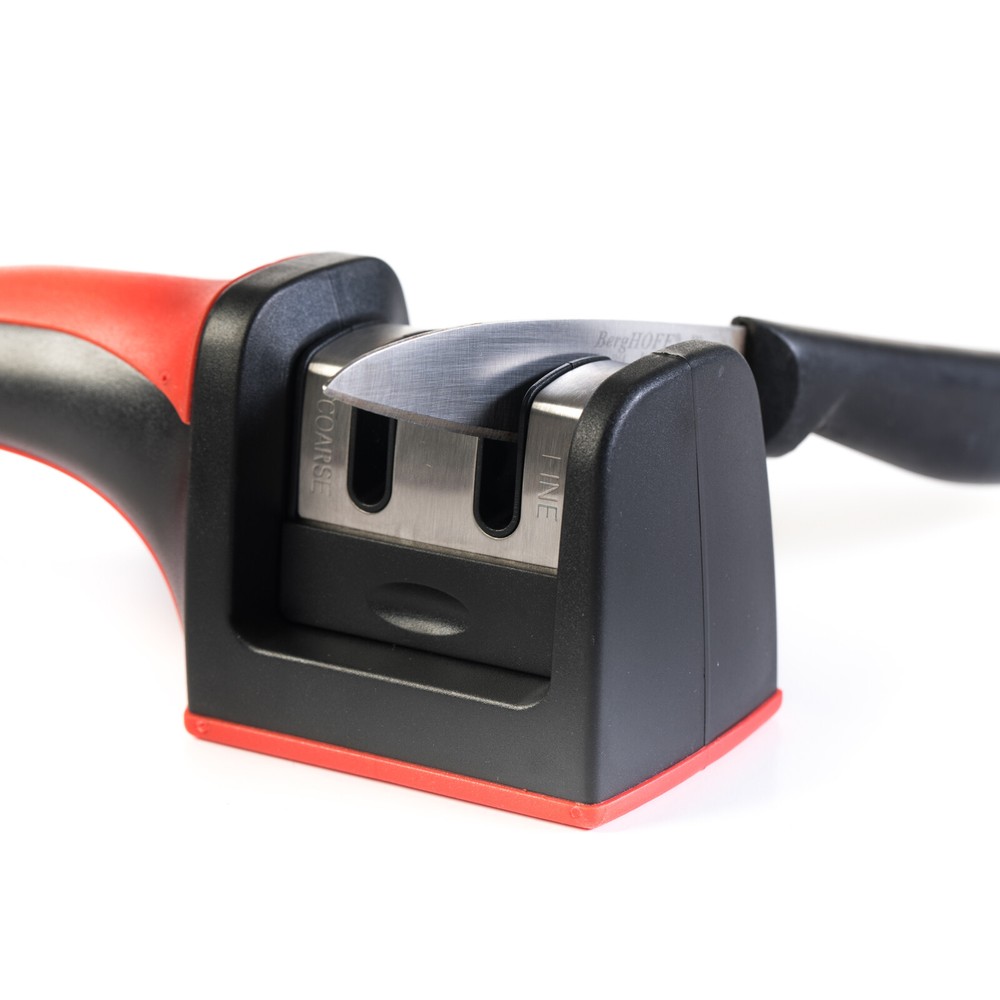 Professional Kitchen 2 Stage Knife Sharpener with Soft Grip Safety Handle