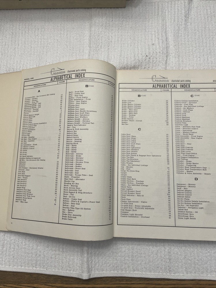 Cessna Model 336 Skymaster Parts Catalog Manual