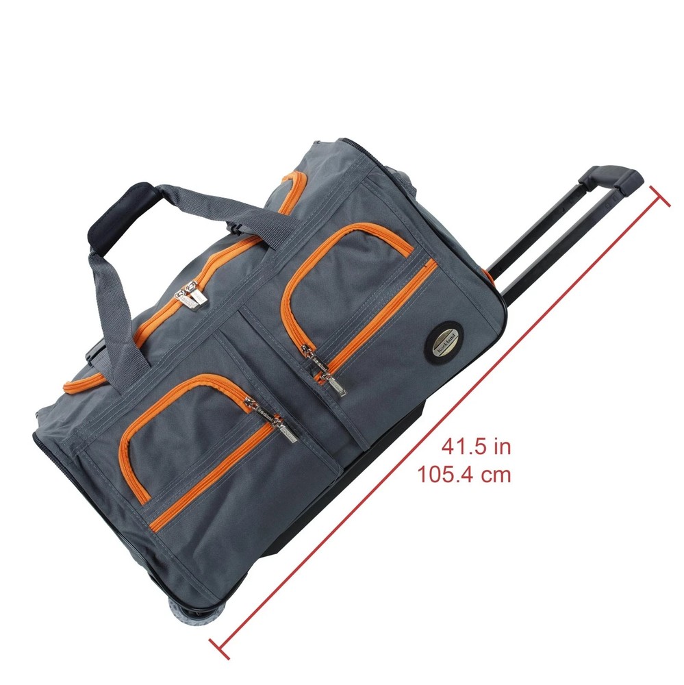 Rockland Rolling Duffel Bag, Charcoal, 22
