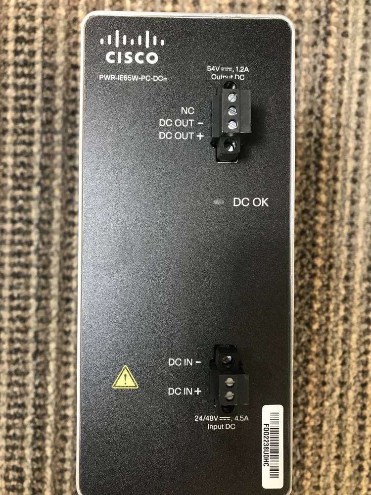 Cisco PWR-IE65W-PC-DC PoE Solution PN: 341-0543-01 54V Power Module