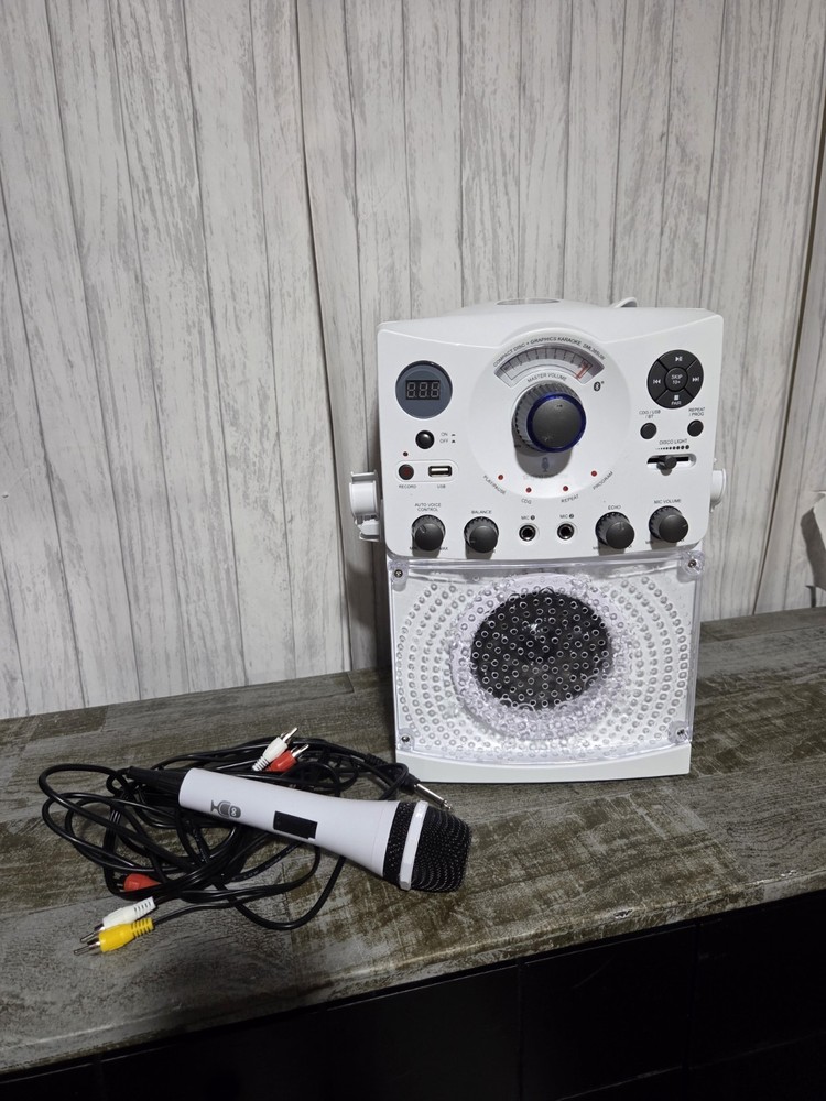 Singing Machine, SML385UBK, Bluetooth Karaoke System with LED Lights, USB, CD+G