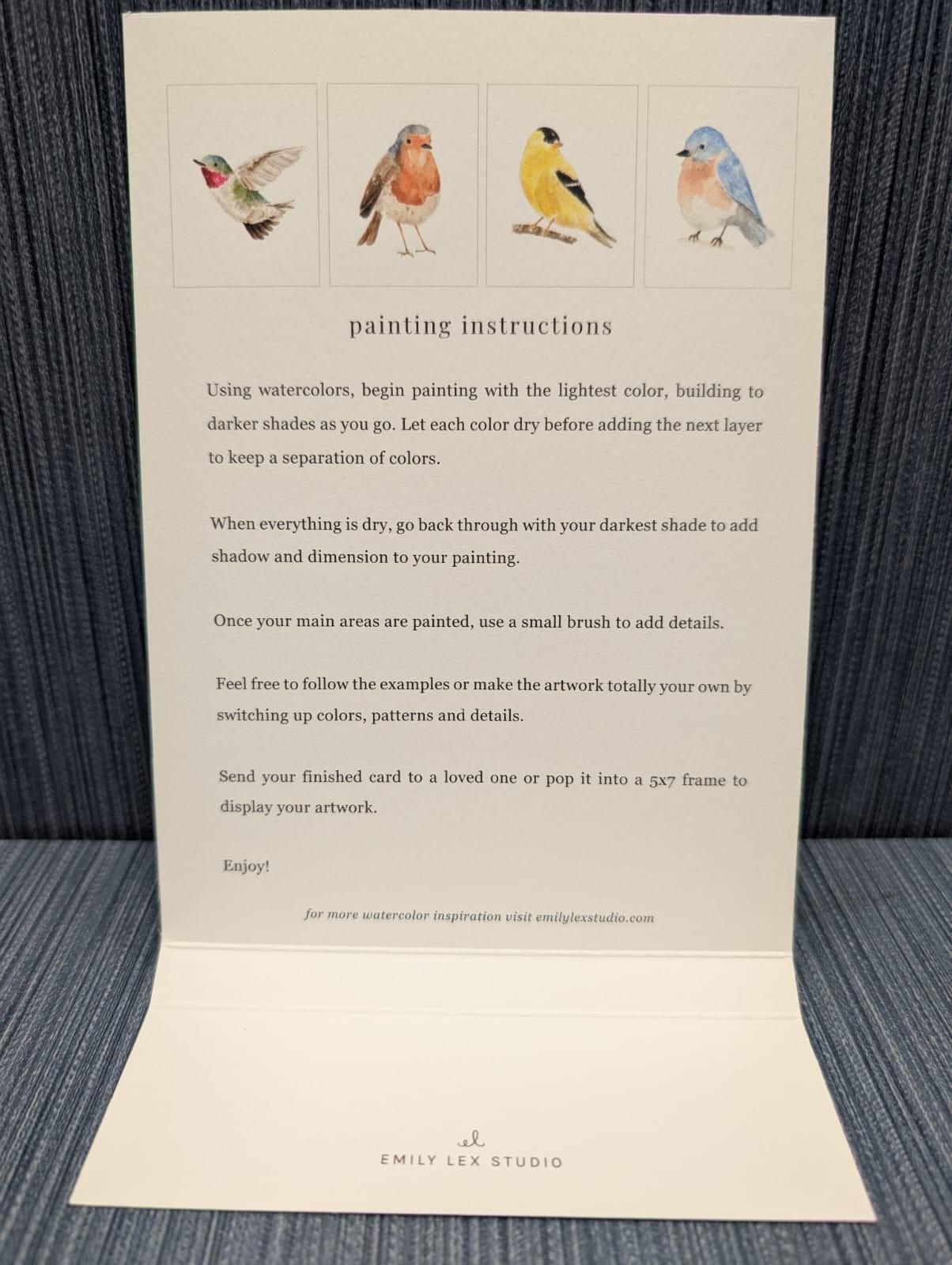 Set of 8 x Emily Lex Studio Paintable Watercolor Notecards 5"x7" Sketches Inc.