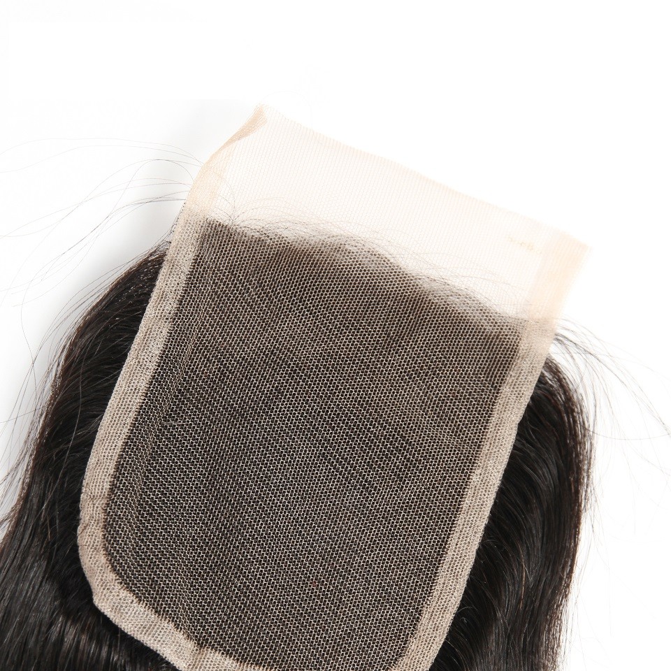 Flat Loose Wave Closure 4x4 Human hair Free Part Lace Closure Natural Black