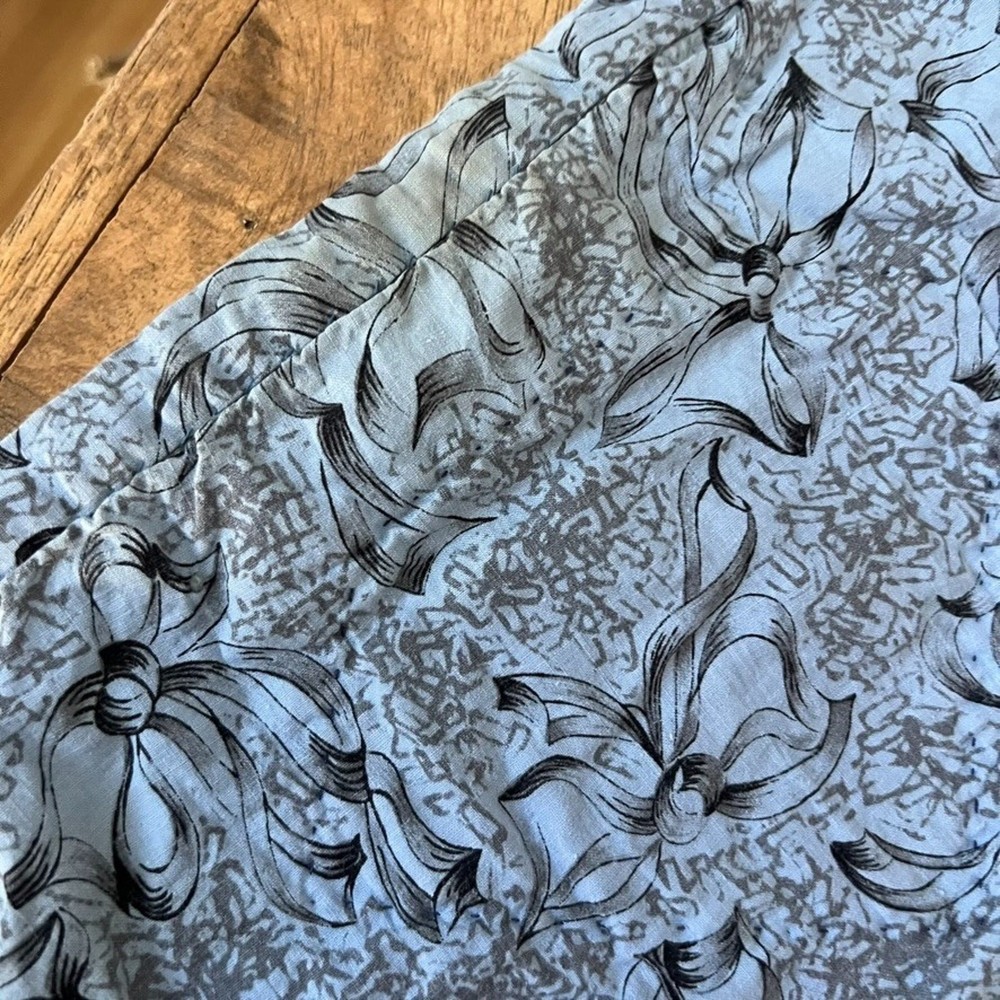 Handmade Fan Quilt Patchwork Floral Pattern Reversible 71.5"x 67"