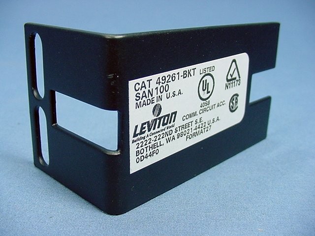 Leviton Angled Corner Tie Bracket for Vertical Cable Management Ring 49261-BKT