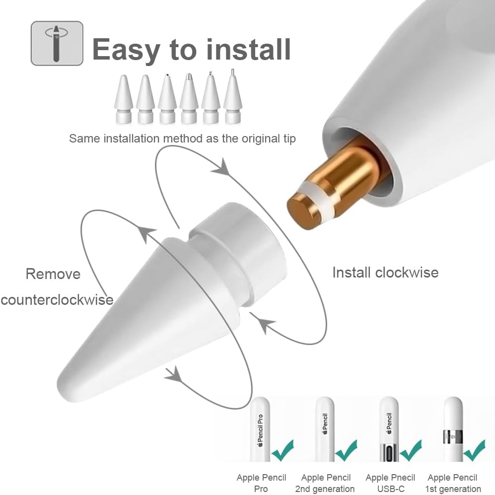 Replacement Tips for Apple Pencil Tips, Apple Pencil Pro Tips Set, Professional
