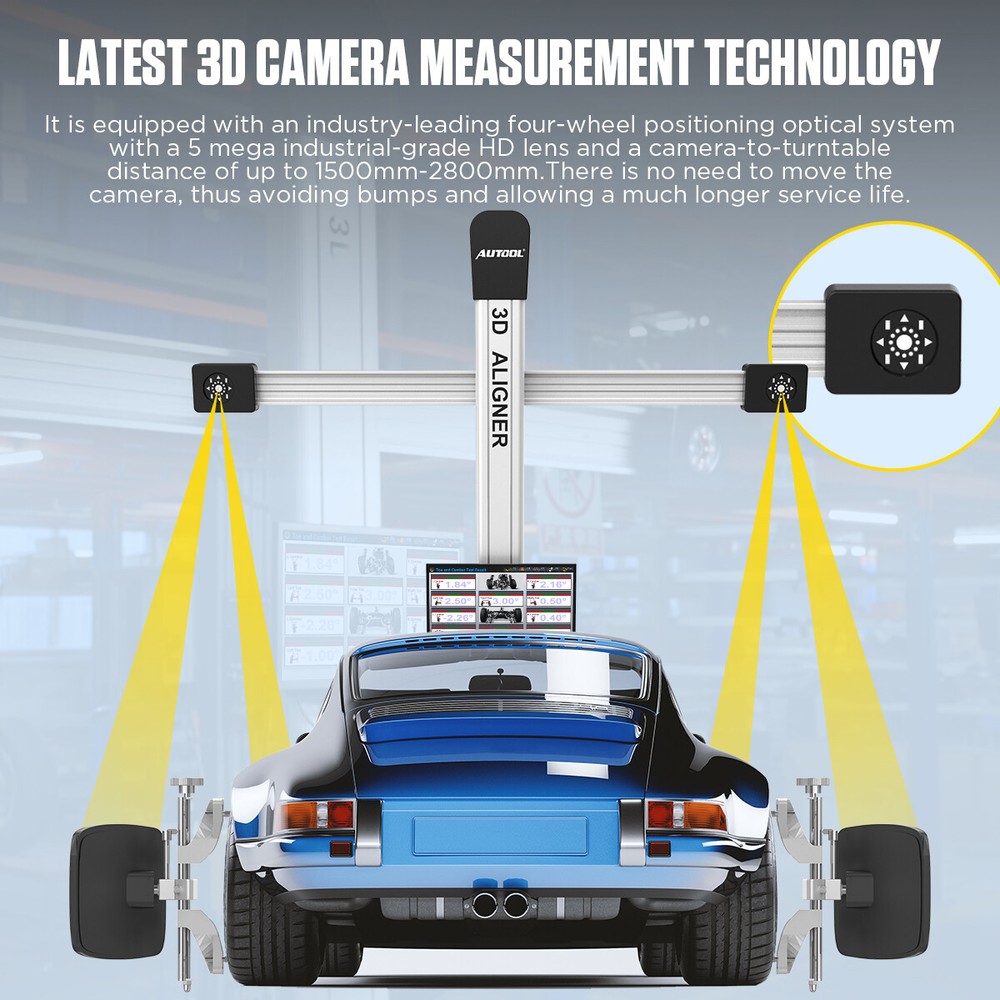 Car Wheel Alignment Machine 3D Tire Aligner System Fully Automatic Positioner