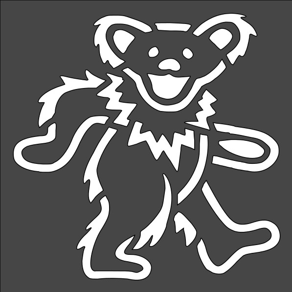 6"x6" Clear Plastic Stencil - Grateful Dead - Dancing Bear (SA91-6)*****