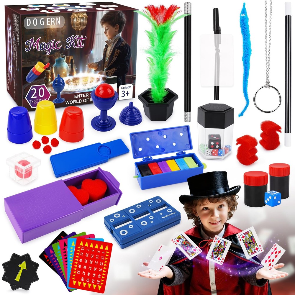 Magic Kit, Magic Tricks Includes Magic Wand and Magician Costume, Exciting Start