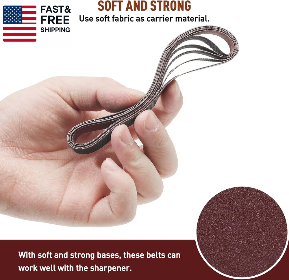45 Pcs 1/2" X 12" Replacement Sharpening Belt Kit for Official Work Sharp Knife