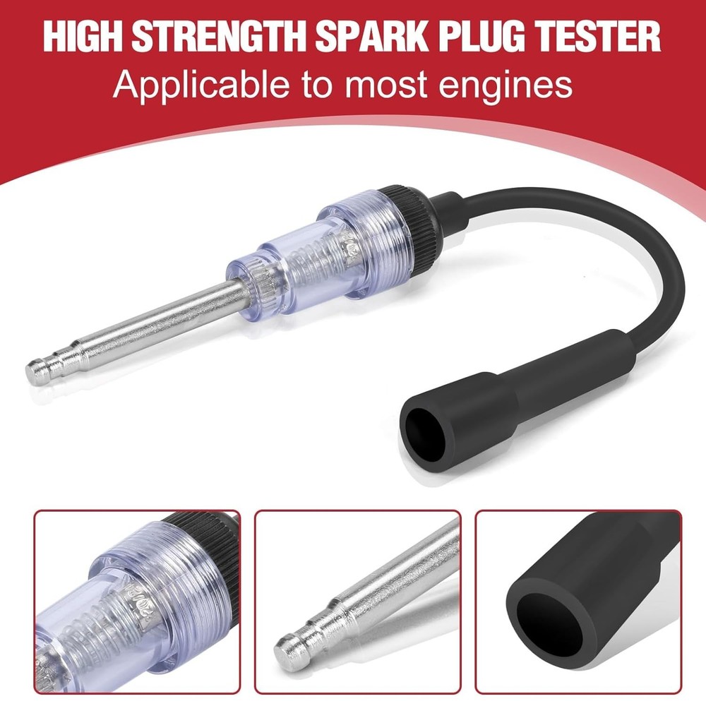 Versatile 9pcs Compression Tester & Spark Plug Tool - 300PSI for Auto/Motorcycle