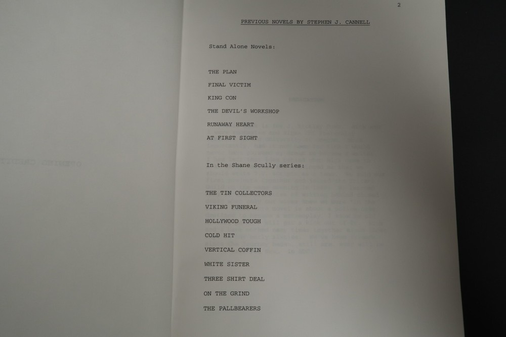 Stephen J. Cannell Original Book Script Studios Collection The Prostitutes' Ball