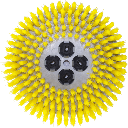 19" Cimex Yellow Polypropylene Soft Brushes Set of 3 Fits 48 Series Machine 4803