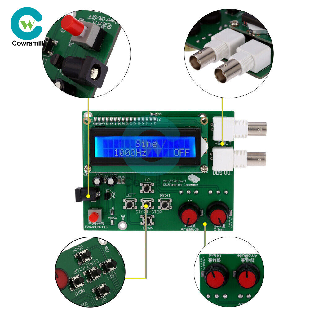 DDS Function Signal Generator Module Sine Square Sawtooth Triangle Wave Kits