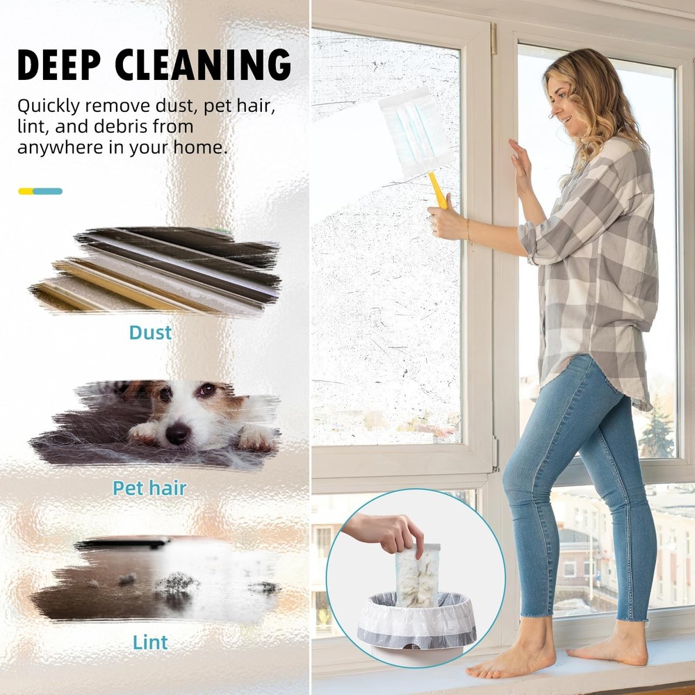 60 Count 180° Duster Refills Compatible with Dusters 180 Handle Dusters, He
