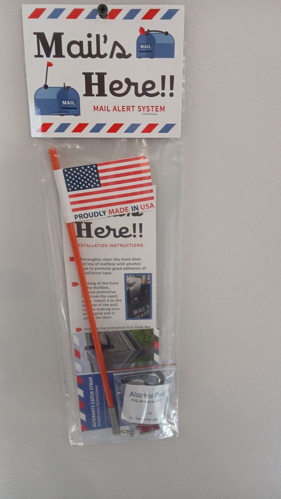 Mail's Here!! Mailbox Flag Alert System, Easy Install, Plastic & Metal Kit