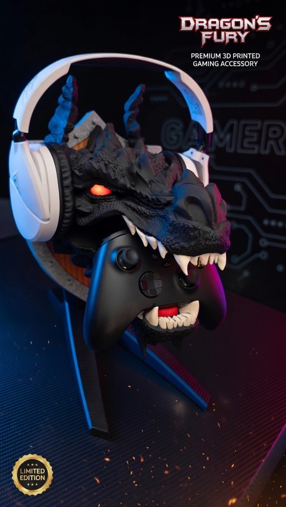 Dragon Controller Stand PS5, Xbox Headset Holder Gaming Setup