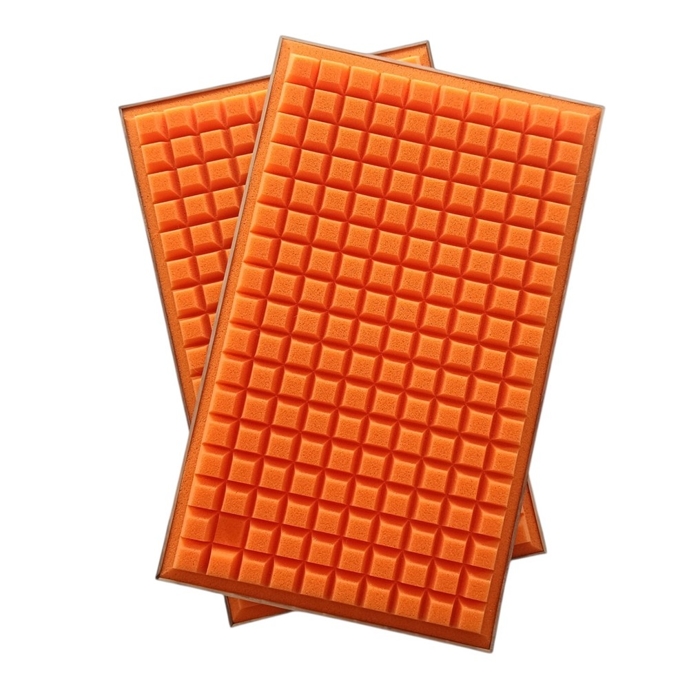 COMPLETE SET - JBL L100 ORANGE Quadrex Foam Inserts - Walnut Frames - Logo