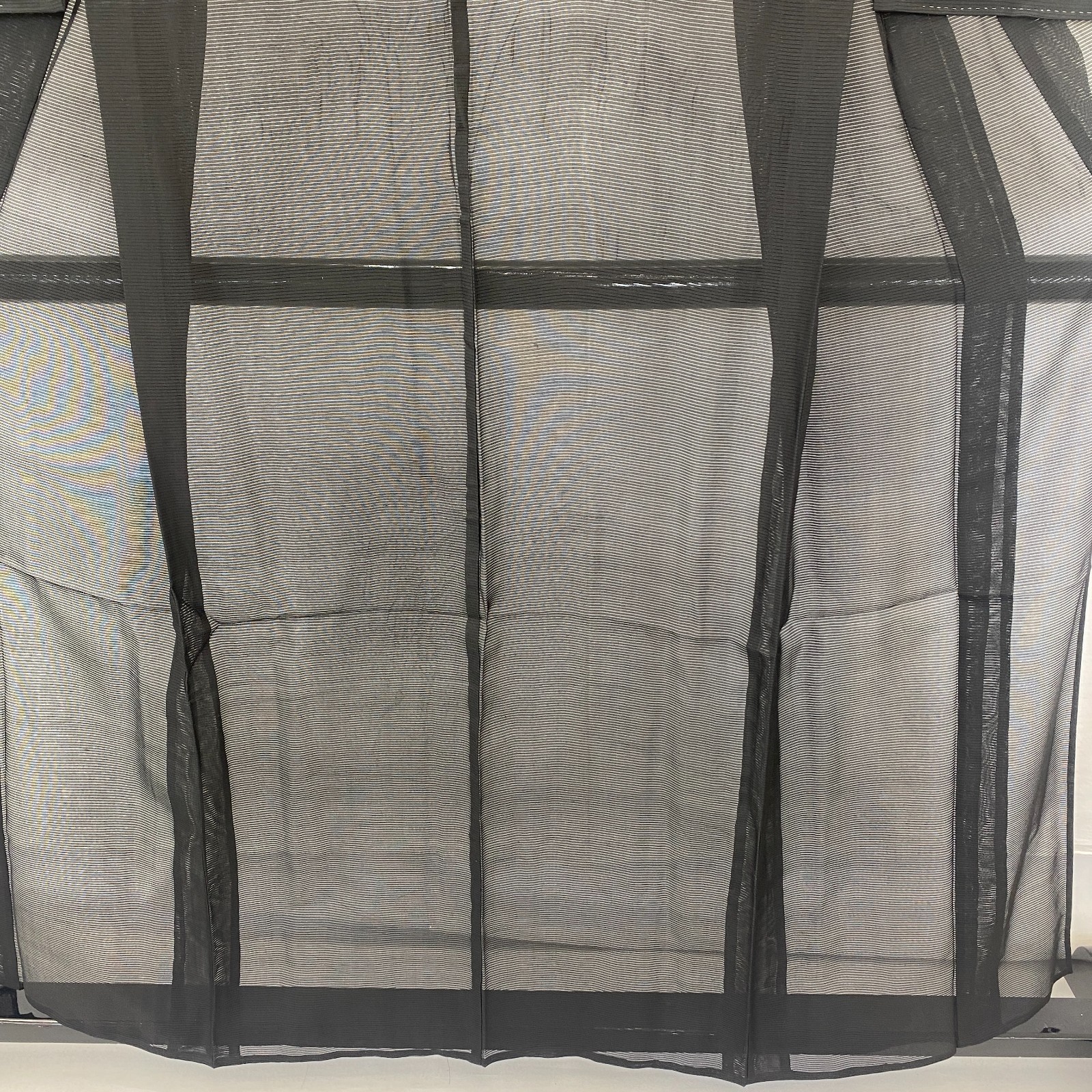 Japanese Vintage Kimono Polyester Black No Lining Family crest Length 61 in