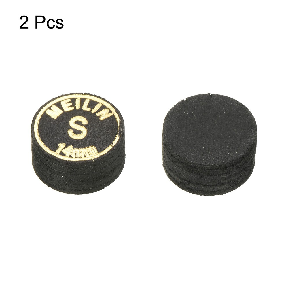 14mm Billiard Stick Tips, 2pcs Soft Multiple Layer Billiard Accessories, Black