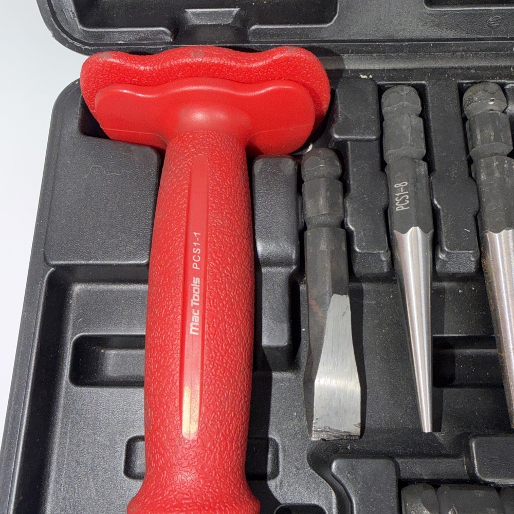 MAC Tools PCS1000K PCS1-1 13pc Interchangeable Punch & Chisel Set W/Case NICE!!
